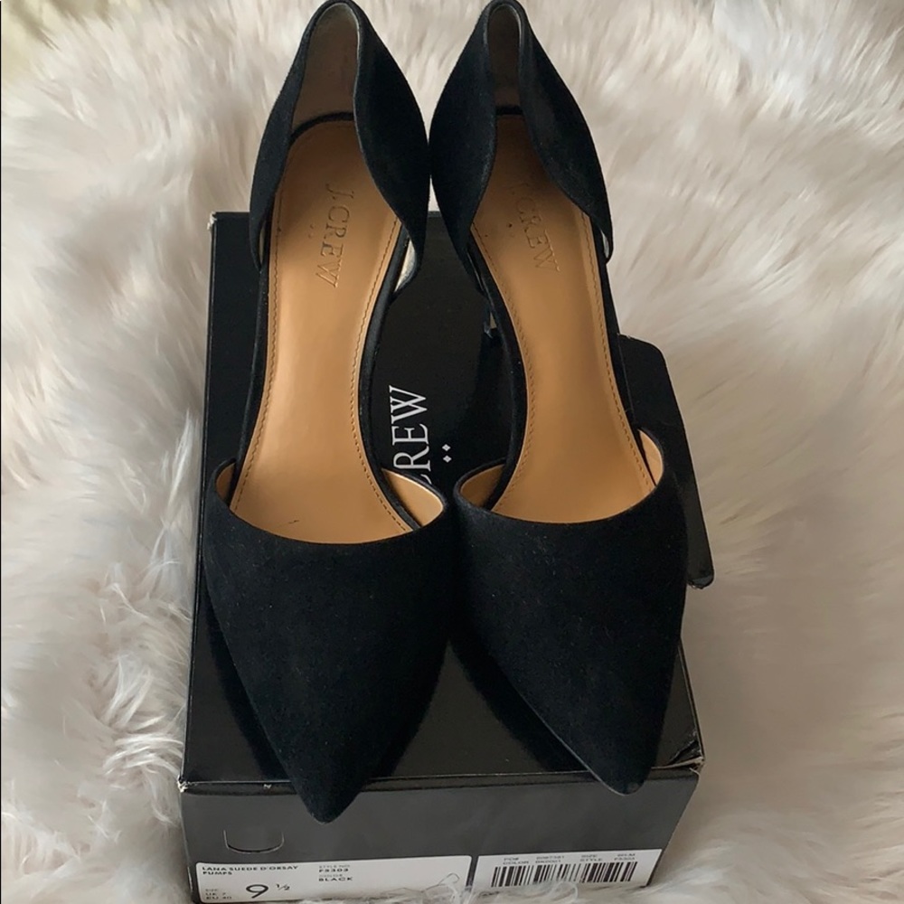 J.Crew Factory Lana Black Suede Pumps - Picture 2 of 8
